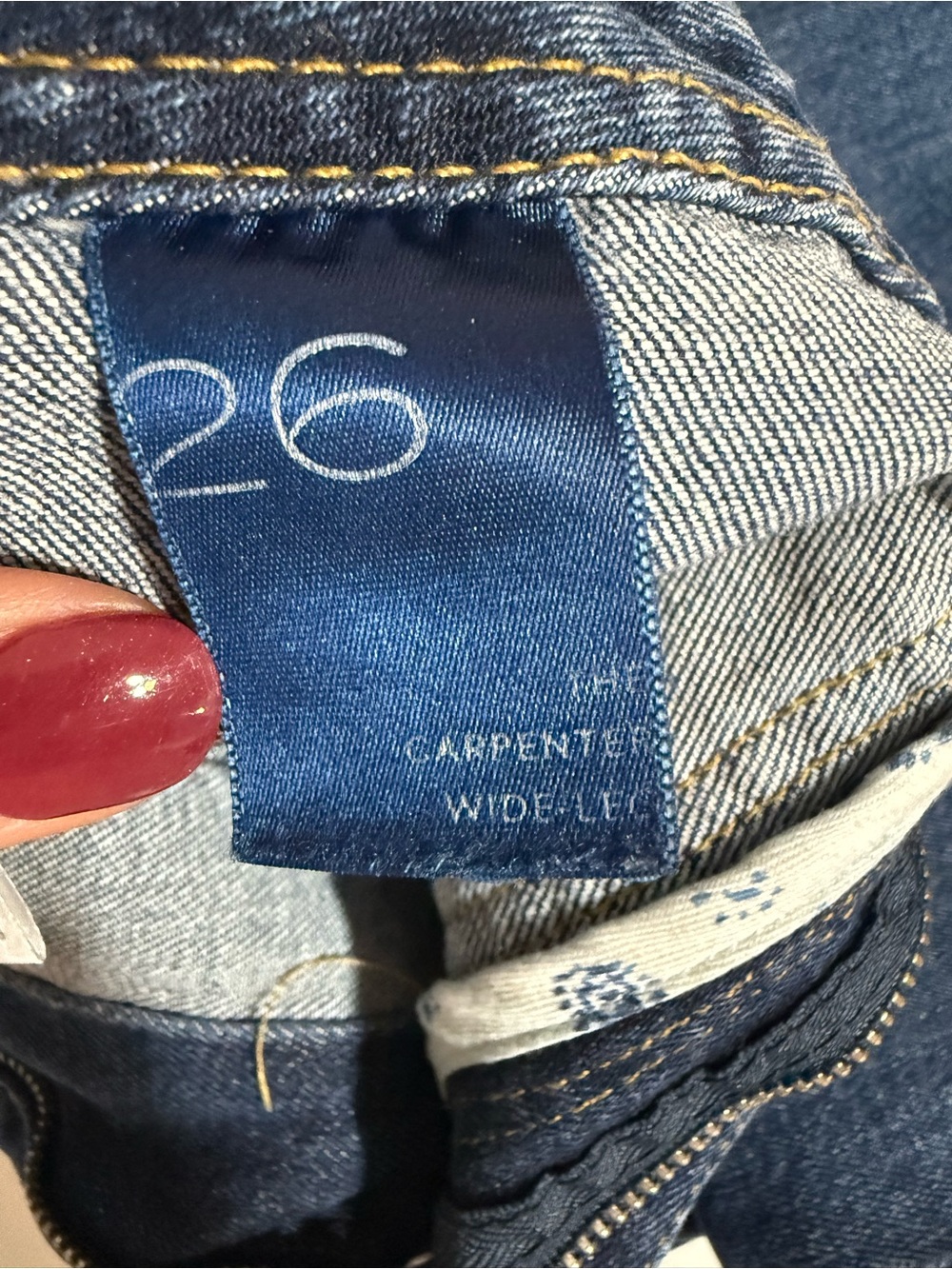 Pilcro The Carpenter Wide-Leg Jeans - Classic Indigo Denim, Size 26 - Picture 5 of 6